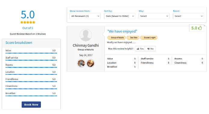 recenzije gostiju prikaz na web stranici