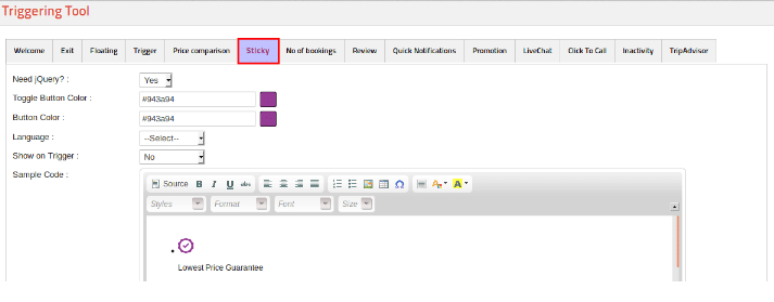 sticky tool obavijest