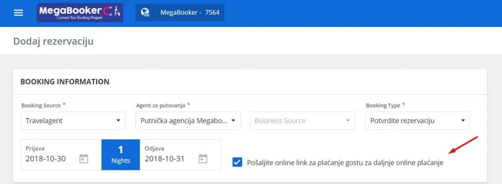 link za plaćanje megabooker