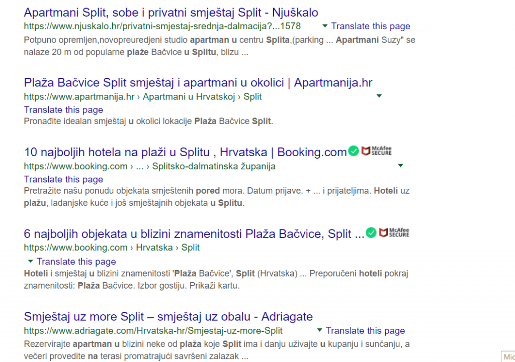 google apartmani